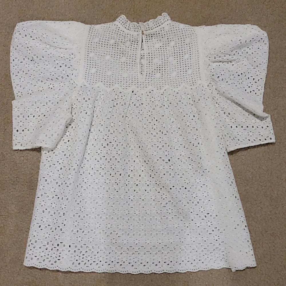 Ulla Johnson Mae Eyelet Blouse 2 - Picture 10 of 12